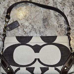 Coach A0773 0793  Signature Canvas Hand Bag - Brown and Cream